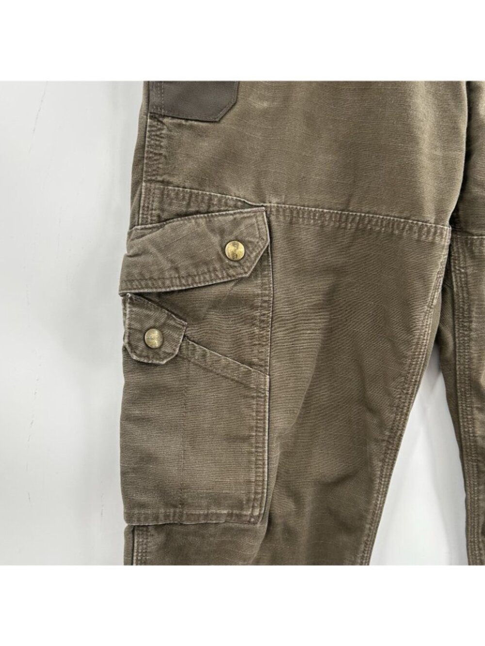 Carhartt B342 DFE Mens 32x32 Ripstop Double Front Knee Utility Cargo Pants Brown - Picture 15 of 16
